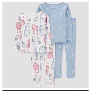 Carter’s Just One You Toddler Girls Owls 4 piece pajamas set size 5T NWT
